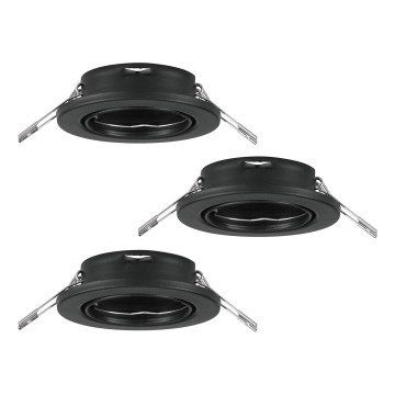 Eglo 75673 - SADA 3x Kúpeľňové podhľadové svietidlo AGULO 1xGU10/35W/230V IP23 čierna