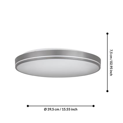 Eglo - LED Stmievateľné stropné svietidlo LED/22W/230V 3000-6500K + diaľkové ovládanie