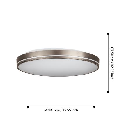 Eglo - LED Stmievateľné stropné svietidlo LED/22W/230V 3000-6500K + diaľkové ovládanie