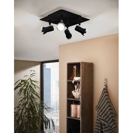 Eglo 780428 - LED Kúpeľňové bodové svietidlo BABILONE 4xGU10/3W/230V IP44 čierna
