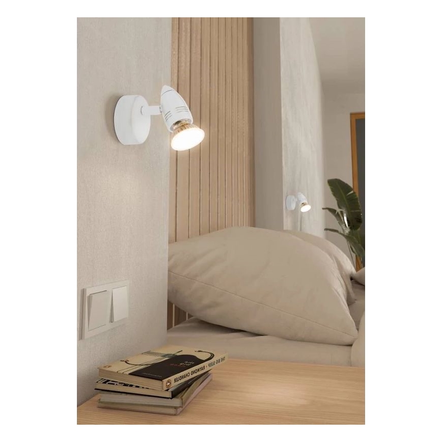 Eglo 780447 - LED Nástenné bodové svietidlo SABADELL 1xGU10/2,8W/230V 3000K biela