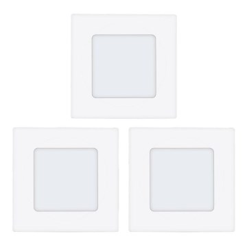 Eglo 78196 - Sada 3x LED podhľadových svietidiel FUEVA LED/2,7W/230V 8,5x8,5 cm