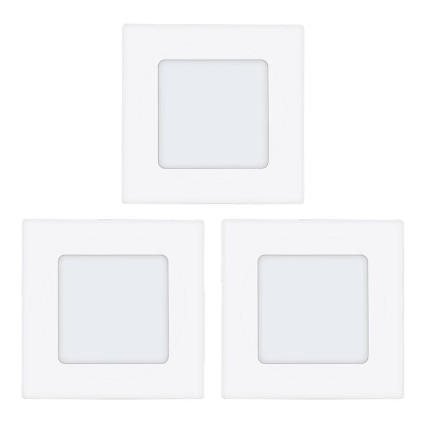 Eglo 78196 - Sada 3x LED podhľadových svietidiel FUEVA LED/2,7W/230V 8,5x8,5 cm