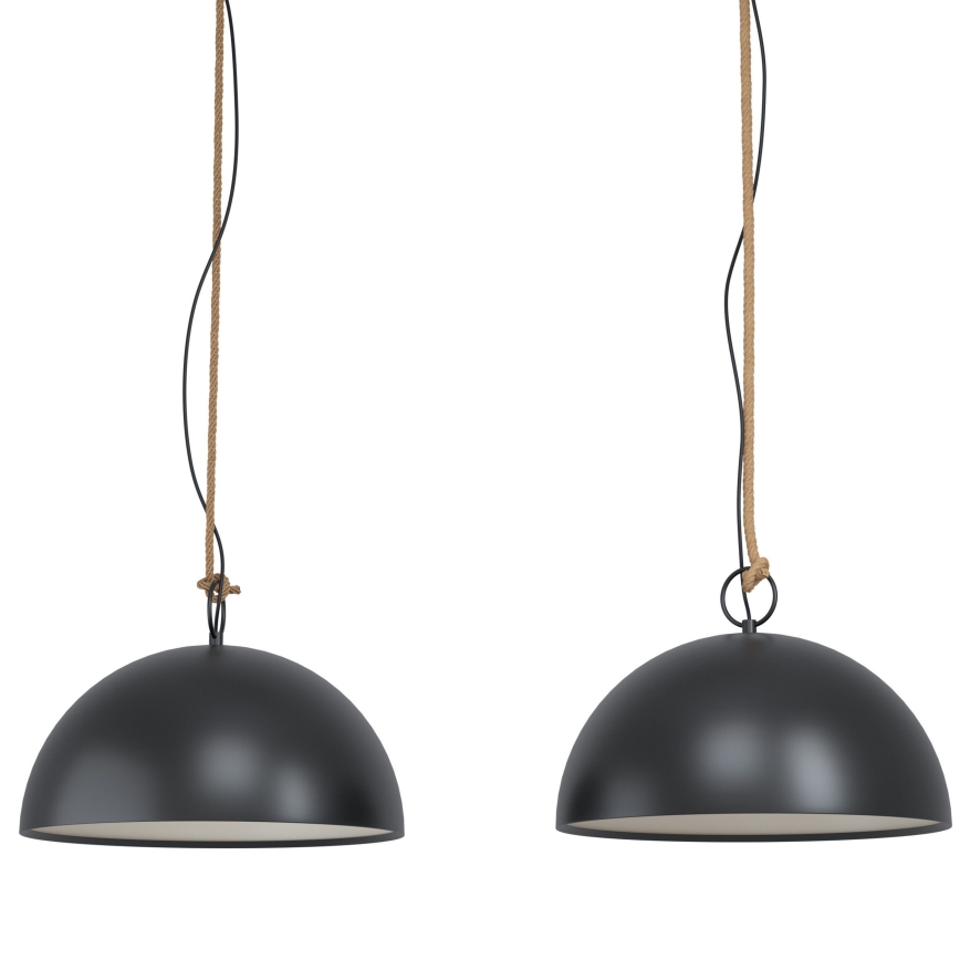 Eglo 78444 - Luster na lanku HODSOLL 2xE27/40W/230V čierna/hnedá