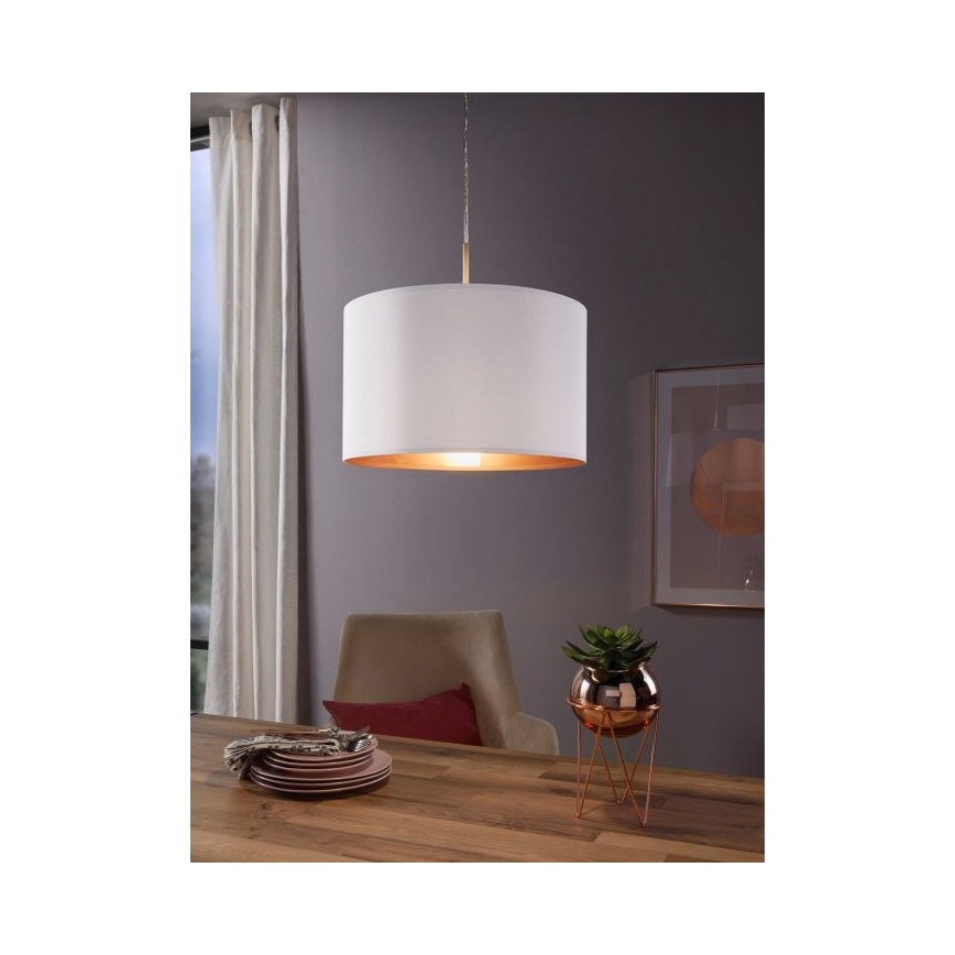 Eglo 78695 - Luster na lanku PASTERI 1xE27/60W/230V biela