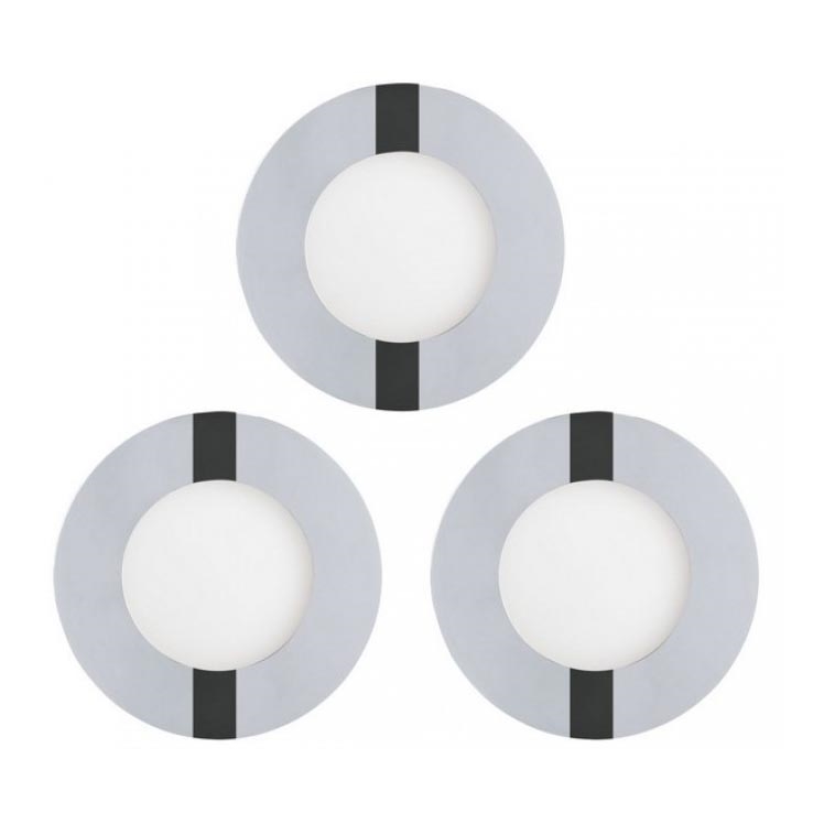 Eglo 78733 - SADA 3x LED kúpeľňové zapustené stropné svietidlo FUEVA 1xLED/2,7W/230V IP44 priemer 8,5 cm