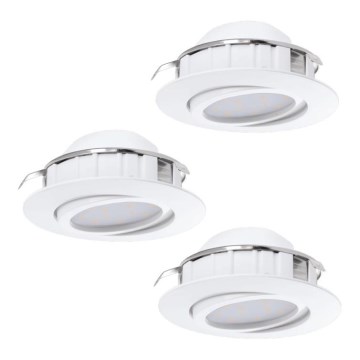 Eglo 78755 - SADA 3x LED Podhľadové svietidlo PINEDA 1xLED/6W/230V 3000K biela
