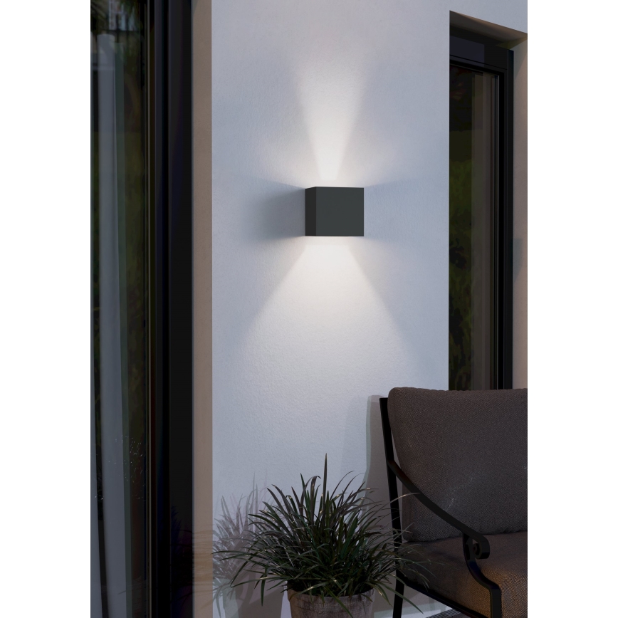 Eglo 79215 - LED Vonkajšie nástenné svietidlo CALPINO 2xLED/3,3W/230V 3000K IP54 čierna