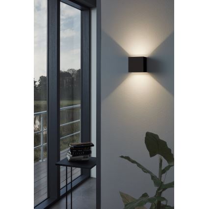 Eglo 79215 - LED Vonkajšie nástenné svietidlo CALPINO 2xLED/3,3W/230V 3000K IP54 čierna