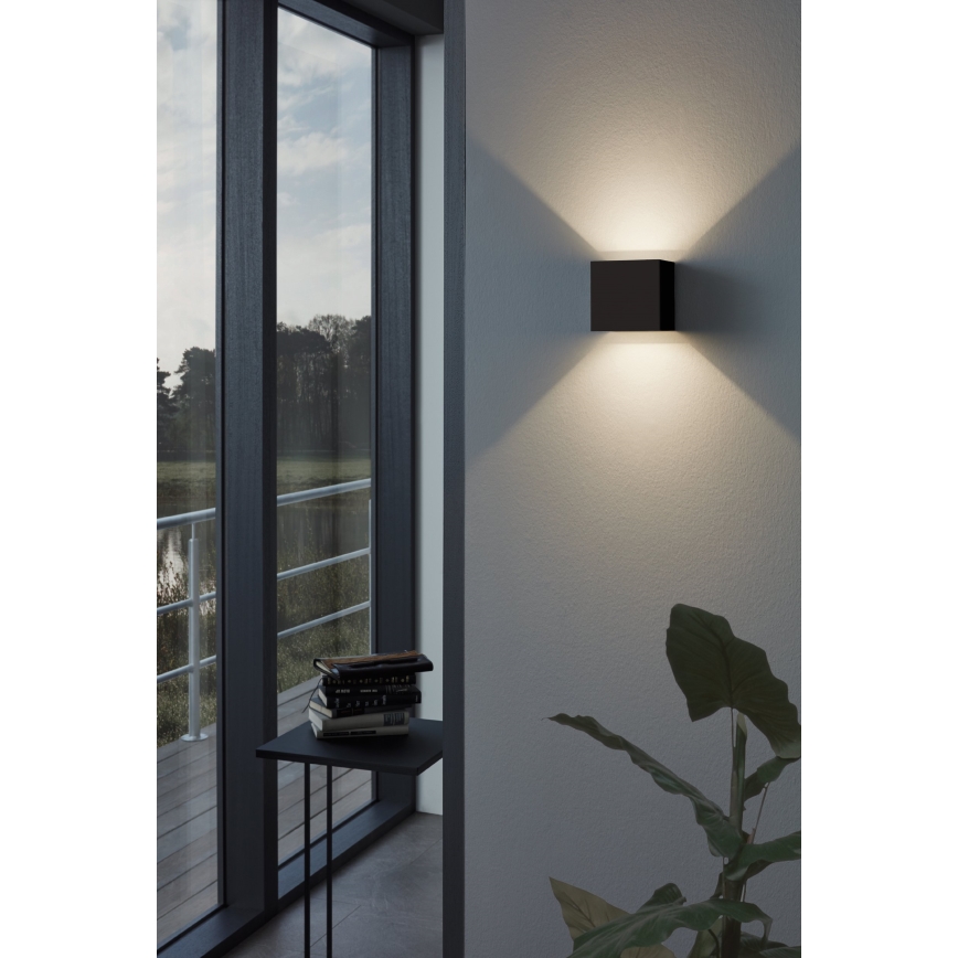 Eglo 79215 - LED Vonkajšie nástenné svietidlo CALPINO 2xLED/3,3W/230V 3000K IP54 čierna
