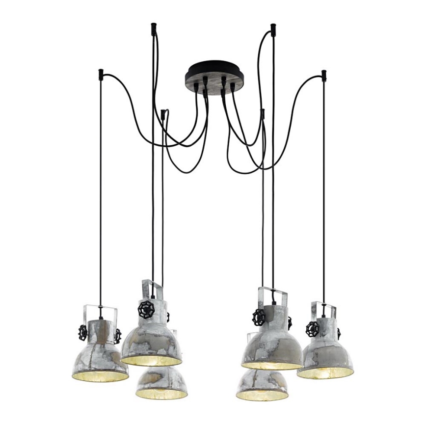 Eglo 79364 - Luster na lanku BARNSTAPLE 6xE27/40W/230V