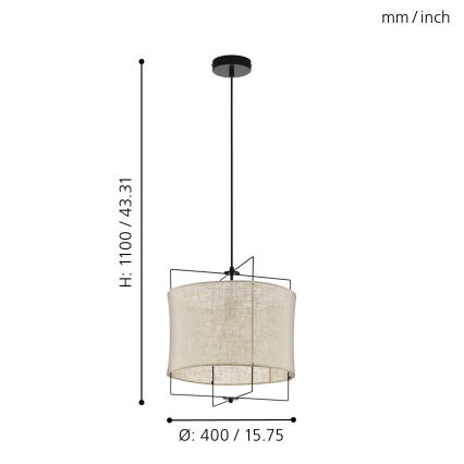 Eglo 79644 - Luster na lanku BRIDEKIRK 1xE27/40W/230V