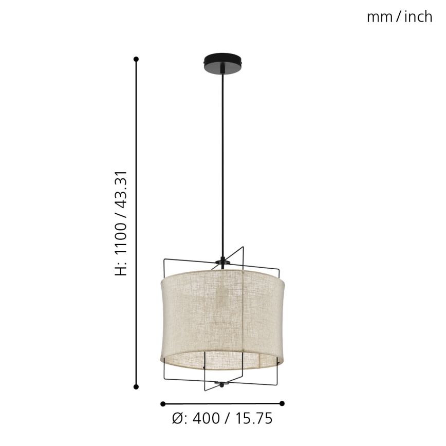 Eglo 79644 - Luster na lanku BRIDEKIRK 1xE27/40W/230V