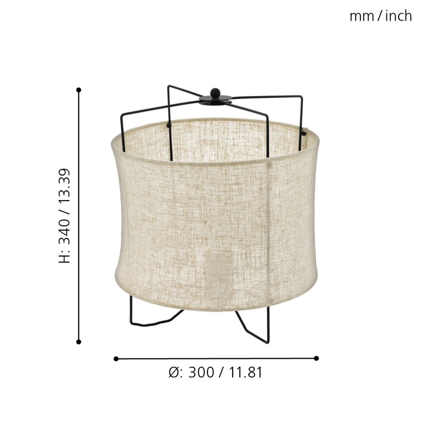 Eglo 79645 - Stolová lampa BRIDEKIRK 1xE27/40W/230V béžová