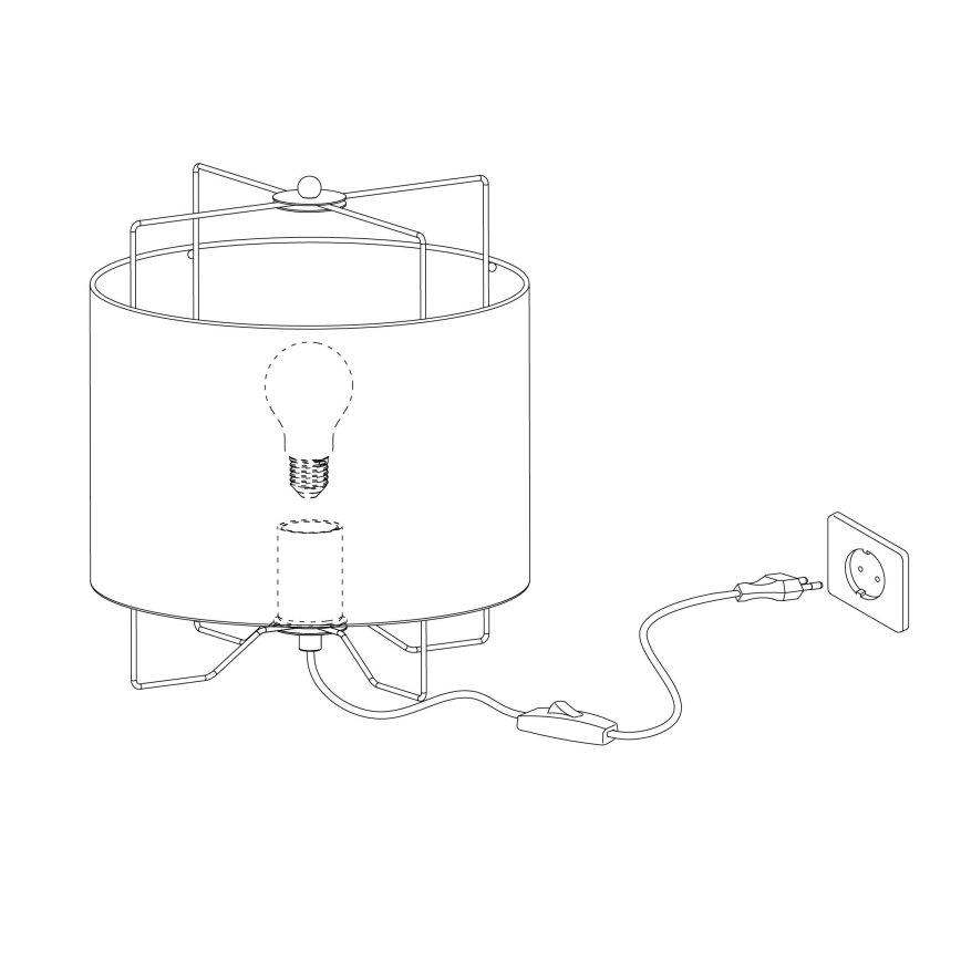 Eglo 79645 - Stolová lampa BRIDEKIRK 1xE27/40W/230V béžová