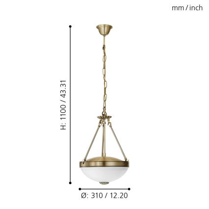 EGLO 82747 - Luster SAVOY 2xE27/60W