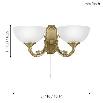 EGLO 82752 - nástenné svietidlo SAVOY 2xE14/40W