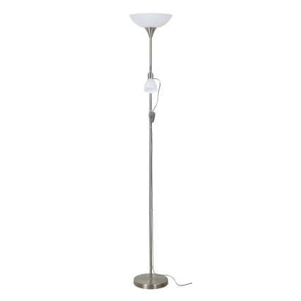 EGLO - Stojacia lampa 1xE27/60W + 1xE14/25W matný chróm