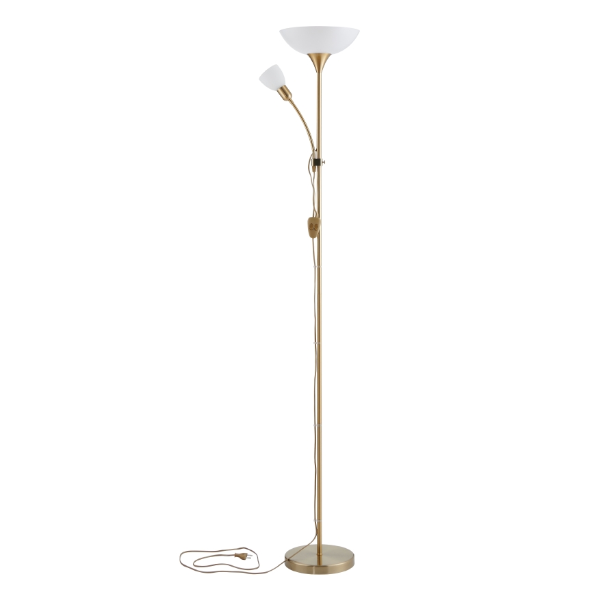 EGLO - Stojacia lampa 1xE27/60W + 1xE14/25W zlatá