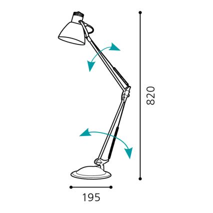 Eglo 82939 - Stolná lampa TIME 1xE27/60W/230V