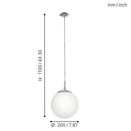 EGLO - Luster na lanku 1xE27/60W/230V pr. 20 cm
