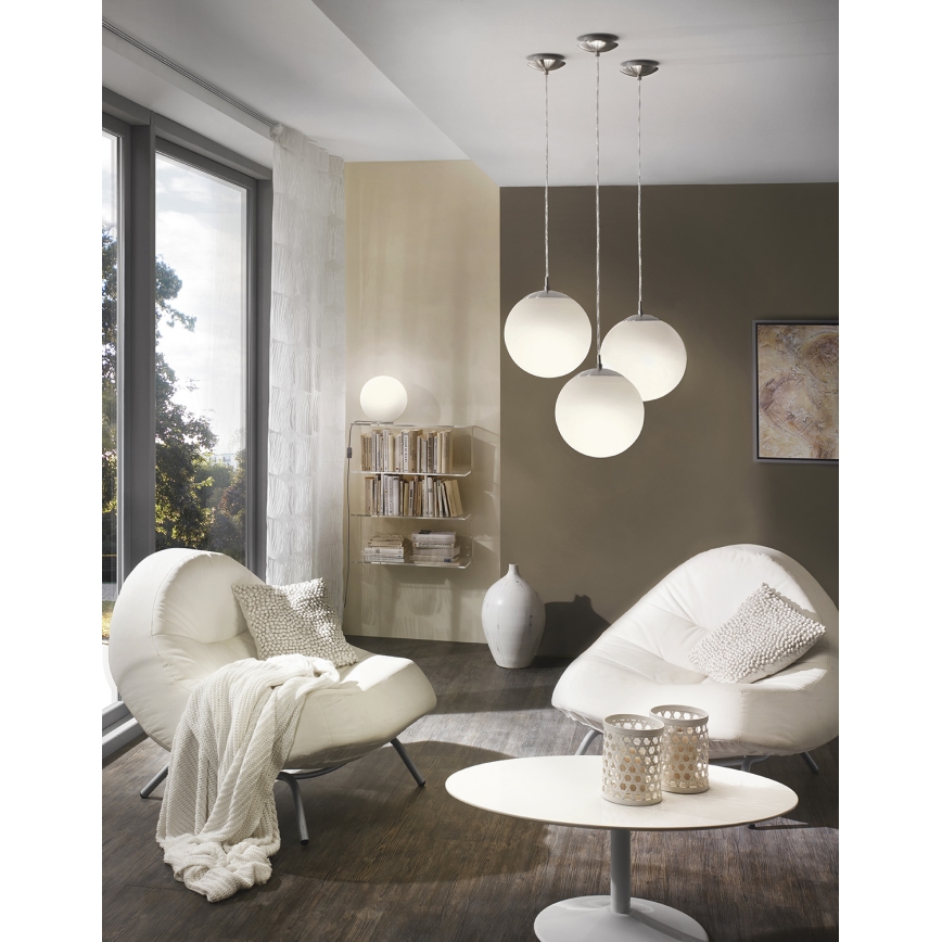 EGLO - Luster na lanku 1xE27/60W/230V pr. 30 cm biela