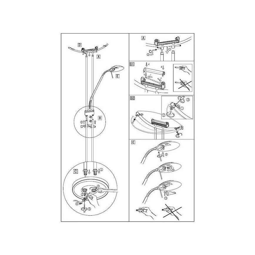 EGLO 85973 - Stmívatelná stojací lampa BAYA 1xR7s/230W+1xG9/33W Matná zlatá