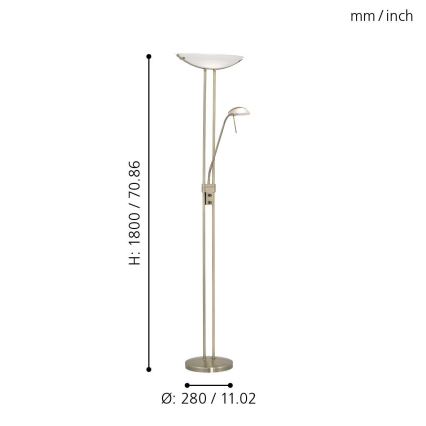 EGLO - Stmievateľná stojacia lampa BAYA 1xR7s/230W + 1xG9/33W bronz