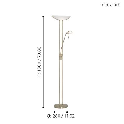 EGLO - Stmievateľná stojacia lampa 1xR7s/230W + 1xG9/33W bronz