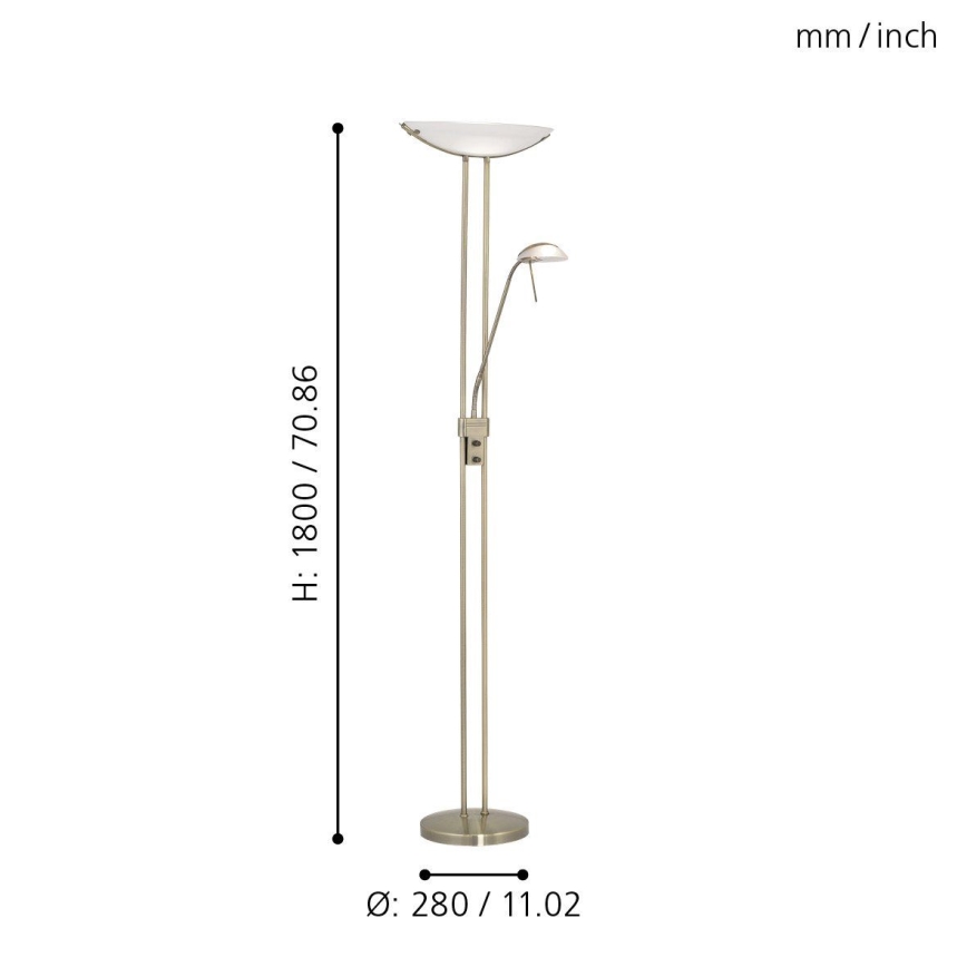 EGLO - Stmievateľná stojacia lampa BAYA 1xR7s/230W + 1xG9/33W bronz