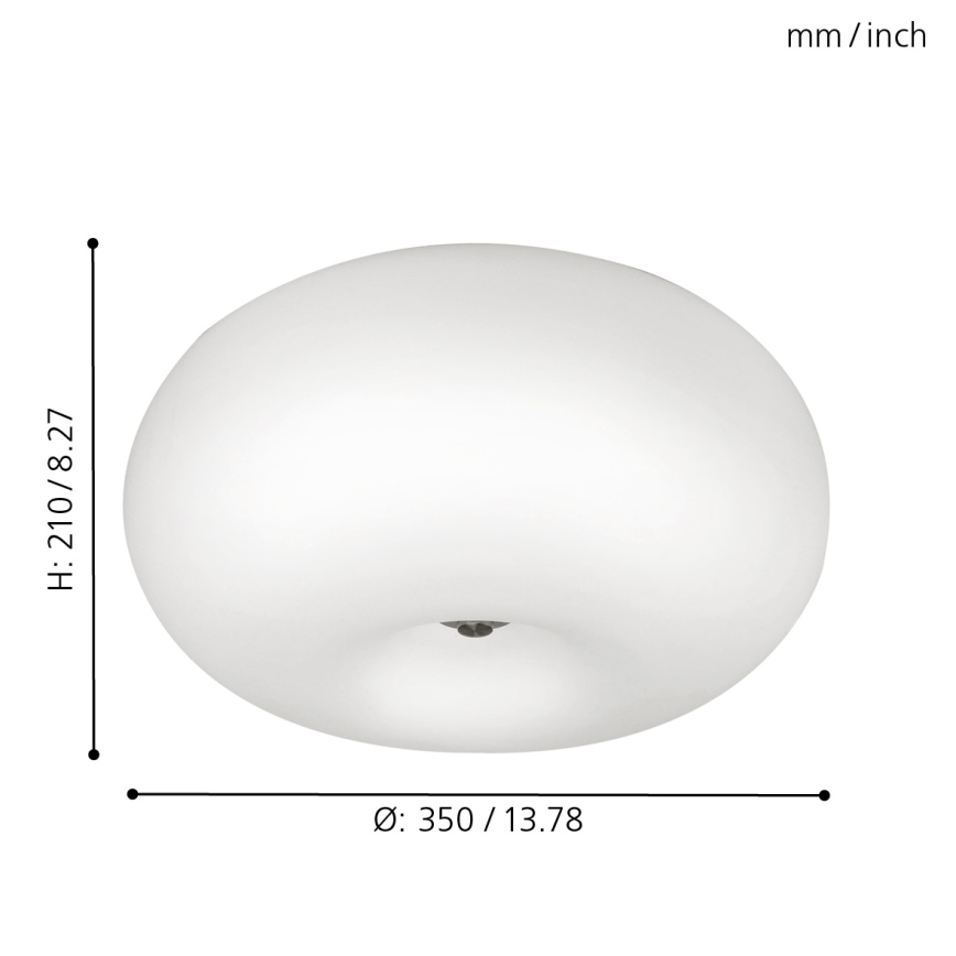 EGLO - Stropné svietidlo OPTICA 2xE27/60W/230V opálové sklo pr. 35 cm