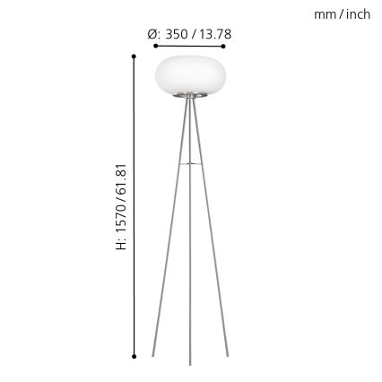EGLO - Stojacia lampa OPTICA 2xE27/60W pr. 35 cm