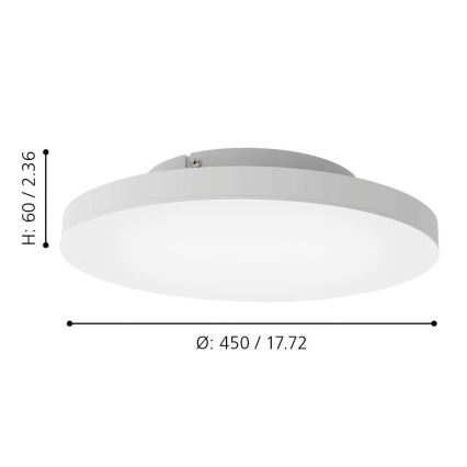 Eglo - LED RGBW Stmievateľné stropné svietidlo LED/22,4W/230V ZigBee