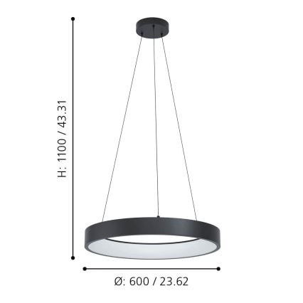 Eglo - LED RGBW Stmievateľný luster na lanku LED/26W/230V 2700-6500K ZigBee