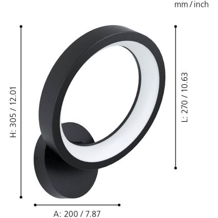 Eglo - LED RGBW Stmievateľné nástenné svietidlo LED/16W/230V ZigBee