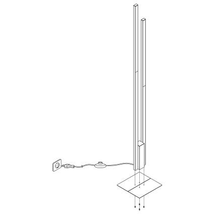 Eglo - LED RGBW Stmievateľná stojacia lampa 2xLED/16W/230V čierna ZigBee