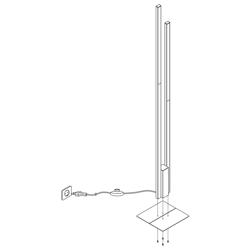 Eglo - LED RGBW Stmievateľná stojacia lampa 2xLED/16W/230V čierna ZigBee