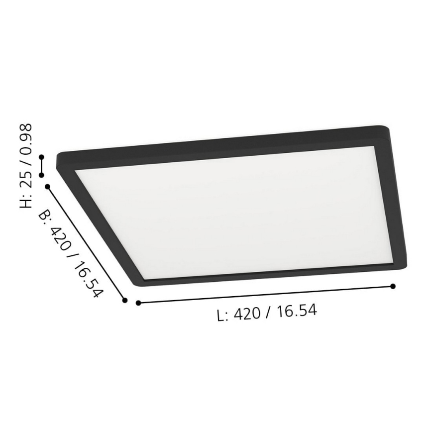 Eglo - LED RGBW Stmievateľné stropné svietidlo LED/16,5W/230V čierna ZigBee