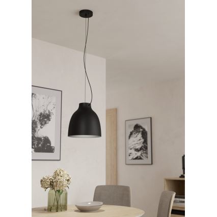 Eglo - Luster na lanku 1xE27/40W/230V čierna