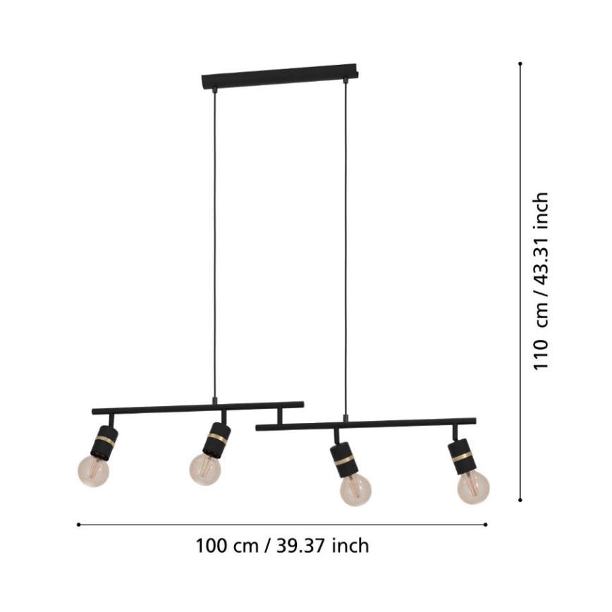 Eglo - Luster na lanku 4xE27/10W/230V