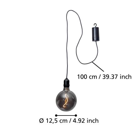 Eglo - LED Vonkajšie závesné svietidlo LED/0,06W/6V 4xAA IP44 šedá