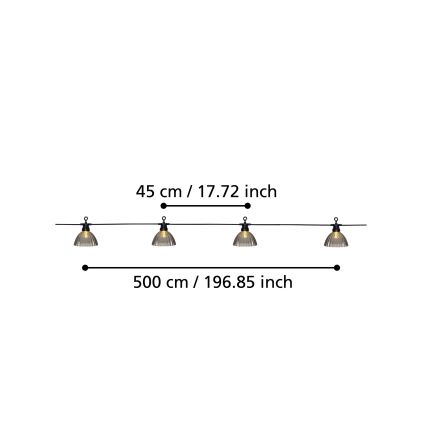 Eglo - LED Vonkajšia dekoračná reťaz 12xLED/0,066W/3,2V IP44