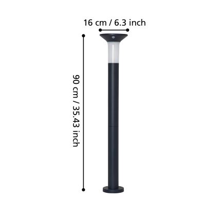 Eglo - LED Vonkajšia solárna lampa so senzorom 6xLED/0,03W/3,7V 1500 mAh IP44