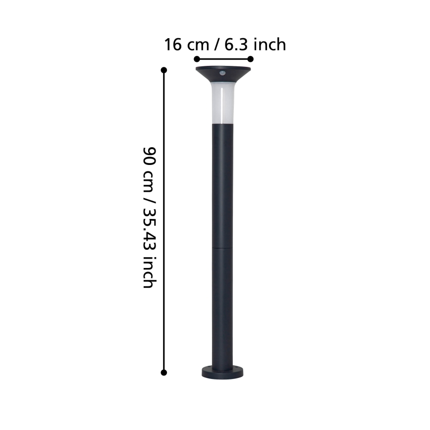 Eglo - LED Vonkajšia solárna lampa so senzorom 6xLED/0,03W/3,7V 1500 mAh IP44