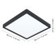 Eglo - LED Kúpeľňové stropné svietidlo LED/20,5W/230V IP44 čierna