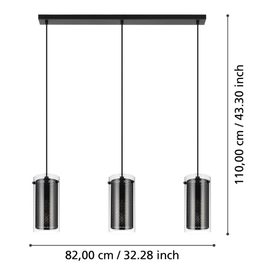 Eglo - Luster na lanku 3xE27/10W/230V