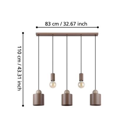 Eglo - Luster na lanku 5xE27/40W/230V