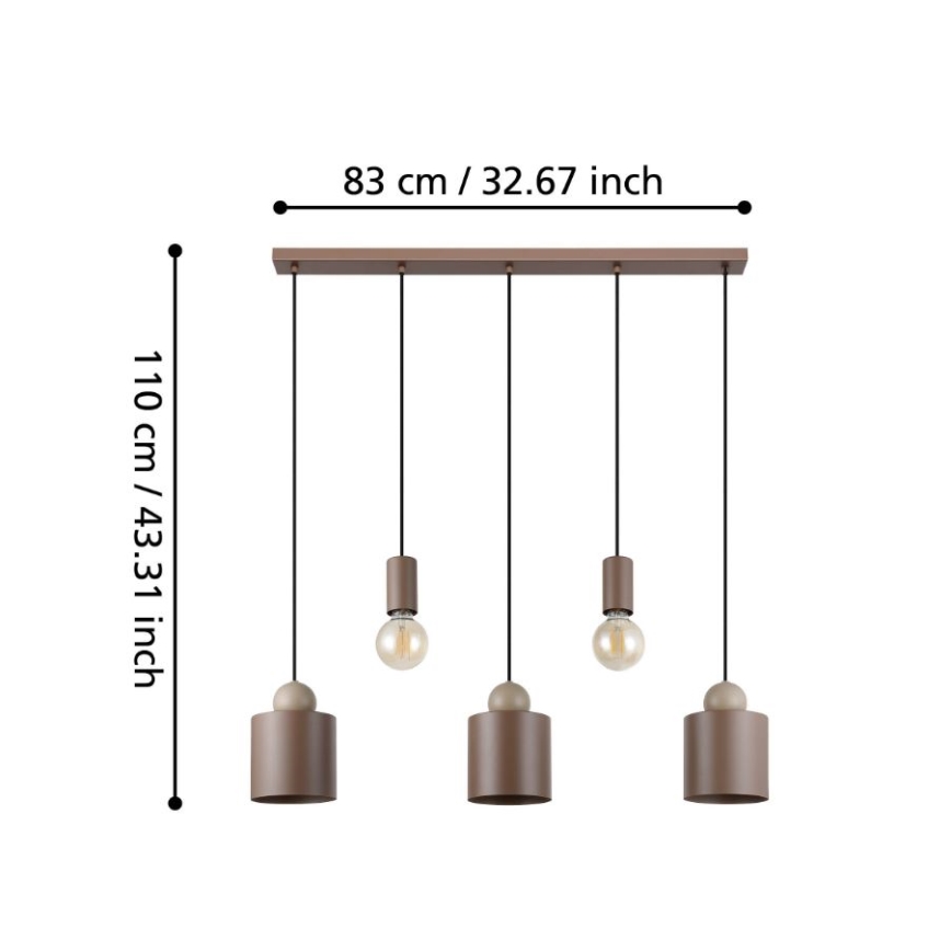 Eglo - Luster na lanku 5xE27/40W/230V