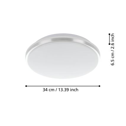 Eglo - LED Kúpeľňové stropné svietidlo LED/15,6W/230V IP44 chróm