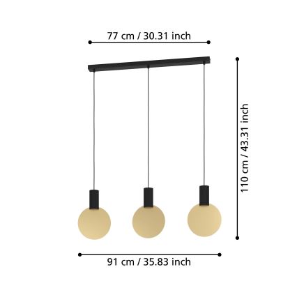 Eglo - LED Luster na lanku 3xGU10/4,5W/230V 3000K